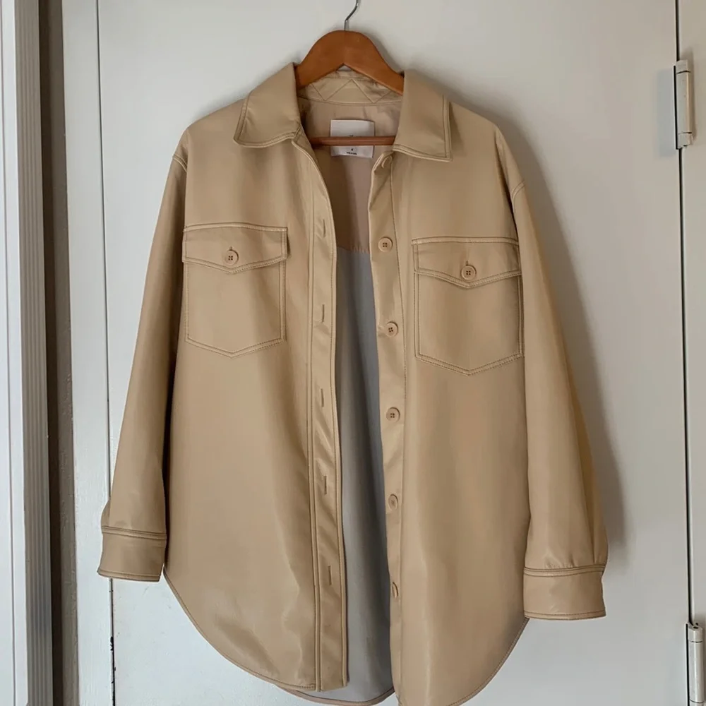 Wilfred faux leather shirt jacket - Picture 2 of 6